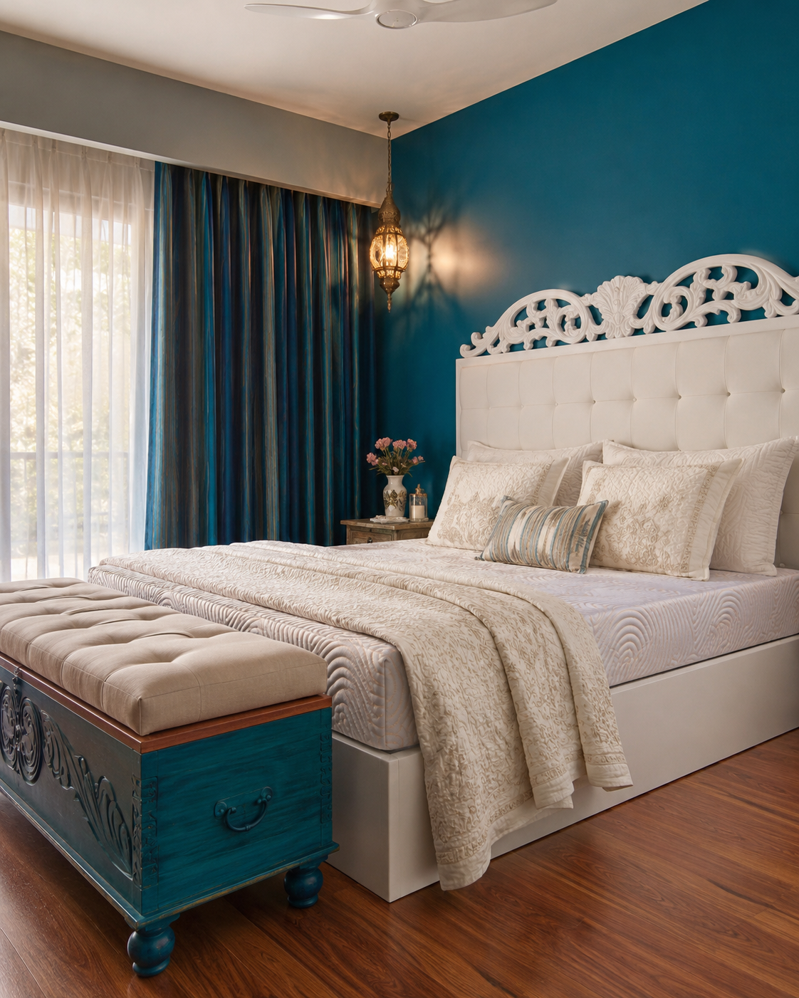 Tres Plus 8-inch mattress in a serene bedroom